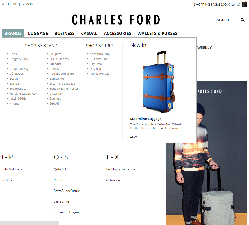 Magento - Charles Ford London - Global Luggage - Bogdan Ciocoiu